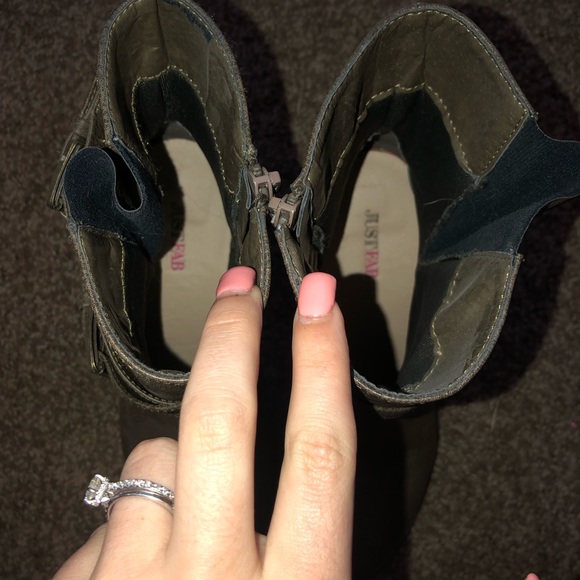 JustFab Olive Green Heeled Above Ankle Booties! - Picture 5 of 8